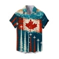 thumbnail image 4 of Men's Casual Everyday Canadian Style Printed Colared Button-Down Short Sleeve Shirt for Daily Wear and Street Style, 4 of 5