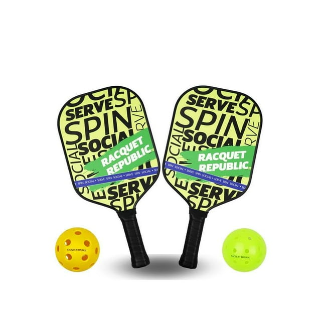 Full Carbon Fiber Pickleball 2 Paddle With Paddle Cover & 2 Ball, Sweat - Resistant Comfort Grip & Durable Edge Guard