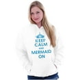 thumbnail image 3 of Keep Calm Mermaid On Beach Day Cute Women Plus Size Graphic Pullover Hoodie Brisco Brands 3X, 3 of 4