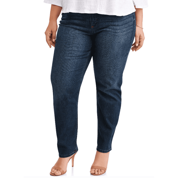 Terra & Sky - Terra & Sky Women's Plus 5 Pocket Classic Straight Leg Jean - Walmart.com