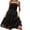 Black summer dress for women, variant on Usmixi Summer Dresses for Women Beach Party Flowy Ruffle Chiffon Layer Spaghett Strap Dresses Sleeveless One Line Neck Solid Midi 2025 Casual Dress Gray xxl Under $5