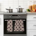 thumbnail image 4 of Yayeee 100% Cotton Hand Towels for Bathroom 16" x 28" Soft Absorbent Kitchen Towel, Checkered Starts Pattern, 4 of 7