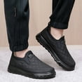 thumbnail image 2 of Fuzzy Winter Ankle Boots for Men Quilted Waterptoof Slip on Non Slip Snow Booties Comfy Loafers Walking Shoes, 2 of 7