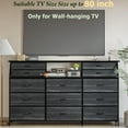 thumbnail image 4 of PUKAMI 72" Long Dresser for Bedroom, 13 Black Fabric Drawers Dresser for Closet, Wide Chest of Drawers with Two Open Shelves, Large TV Stand for 70,80 Inch TV, Wood Top, Black, 4 of 16
