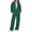 Green #105, variant on Women's 2 Piece Zip Up Hoodie Set Long Sleeve Sweatshirt and Wide Leg Pants Casual Fall Fleece Matching Set
