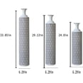 thumbnail image 3 of Set of 3 Gorgeous White Metal Vases - Unique Floor Decoration, Large Glazed Metal Vases at 24in, 28.7in, 33.5in for Modern Black & White Home Designs, 3 of 18