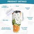 thumbnail image 2 of Yayeee 40oz Stainless Steel Tumbler with Straw and Handle Double-Wall Insulated Travel Water Bottle, Orange Watercolor Bees, 2 of 8