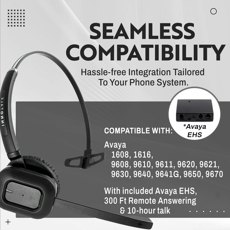 Avaya Wireless Headset with EHS Remote Answering Cable, for Avaya