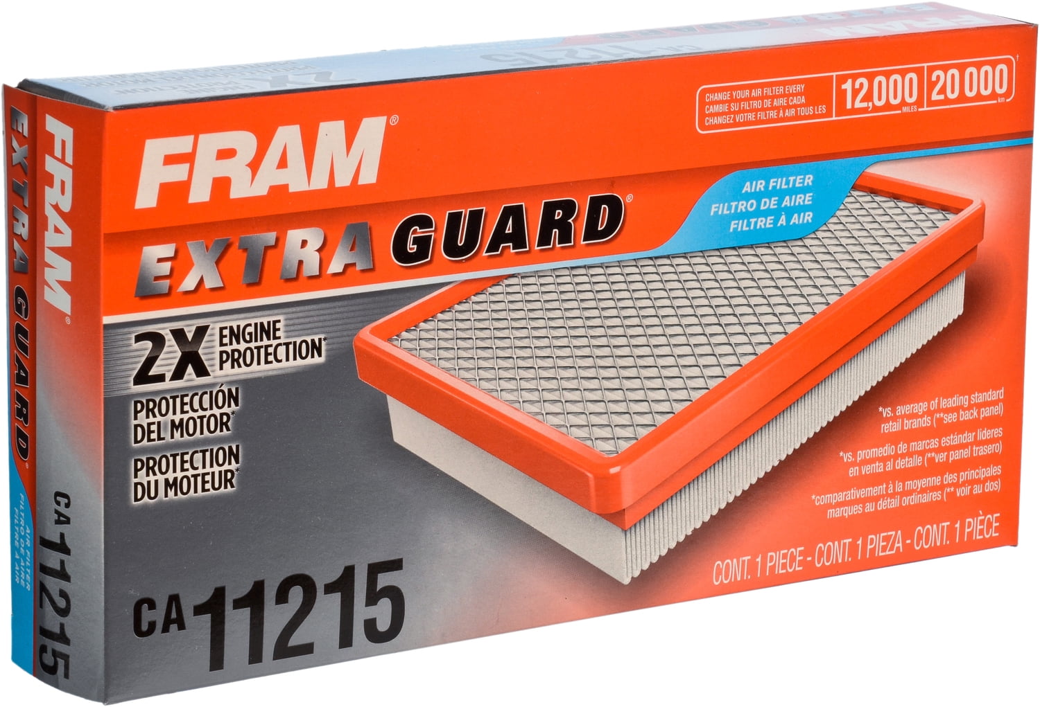 FRAM Extra Guard Air Filter, CA11215 for Select Nissan Vehicles Fits select: 2012-2019 NISSAN VERSA, 2014-2019 NISSAN VERSA NOTE