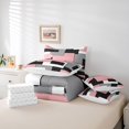 thumbnail image 6 of Homewish Abstract Checkered Square 7-Piece Twin Bedding Sets,Pink Black Gray Bedding Comforter Set,Geometric Plaid Grid Sheet Sets For Girls Kids,Microfiber Bedroom Decor, 6 of 8