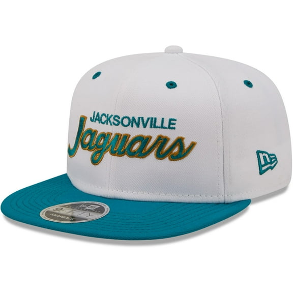 Men's New Era White/Teal Jacksonville Jaguars Sparky Original 9FIFTY Snapback Hat
