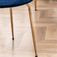 thumbnail image 5 of Blue Velvet Dining Chair Pair / Golden Legs for Stability and Style, 5 of 7