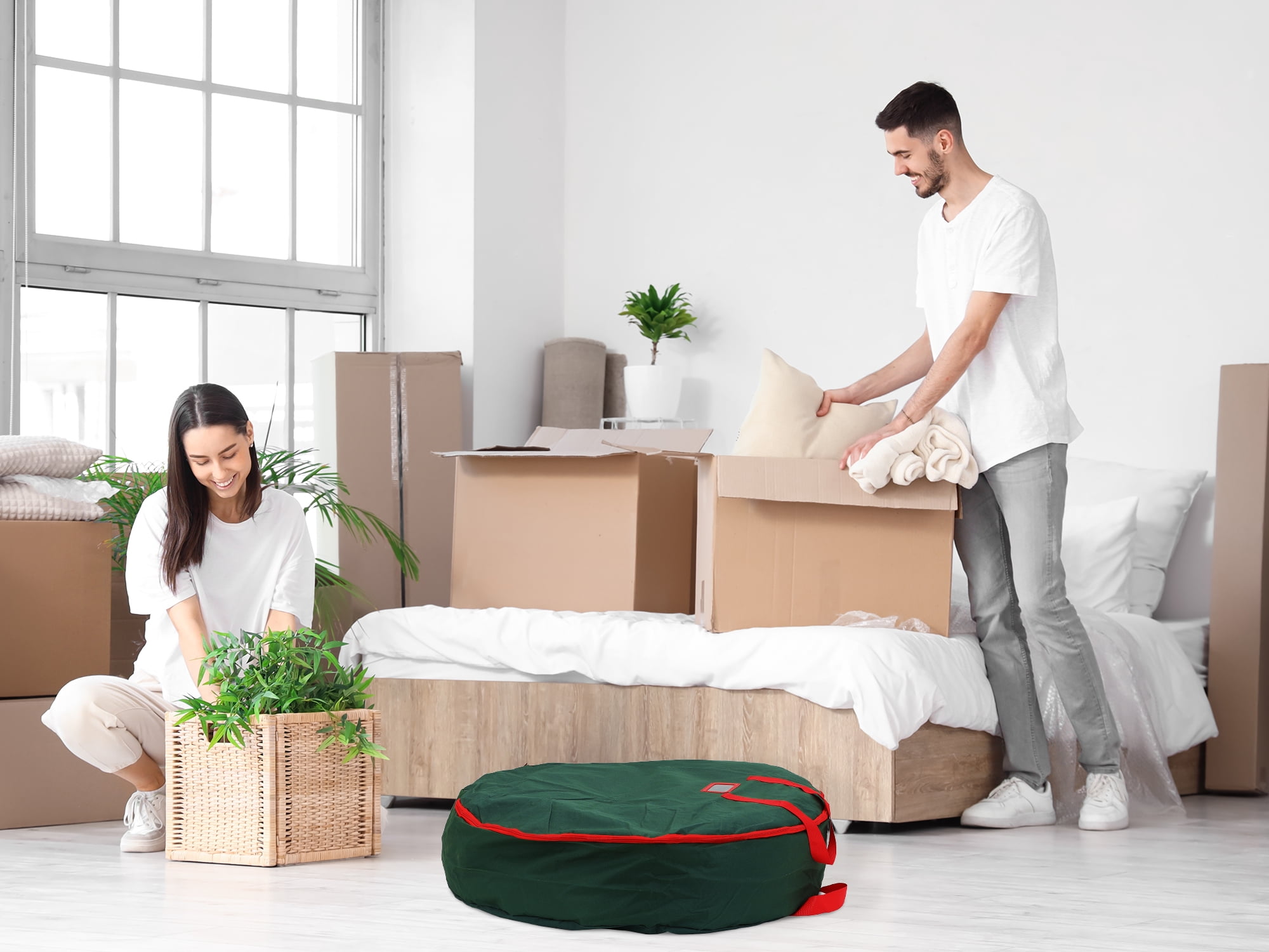 Unique Bargains 1 Pack Clothes Storage Bags Moving Bags Green 30*8in