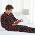 thumbnail image 6 of Picia Red Rooster Pattern Men’s Long-Sleeve Sleepwear Set - Soft 2-Piece Loungewear with Pockets, Comfy PJs for Relaxing Nights-Small, 6 of 7