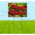 thumbnail image 1 of Happy Holidays V4 (18" X 24") Yard Sign, Includes Metal Step Stake, 1 of 6