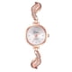 thumbnail image 1 of Reloj de pulsera analógico de cuarzo con esfera redonda y correa de aleación para mujer (oro rosa y blanco), 1 of 4