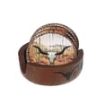thumbnail image 1 of IH Casa Decor Set Of 4 Rodeo Roundup Coasters With Holder, 1 of 2