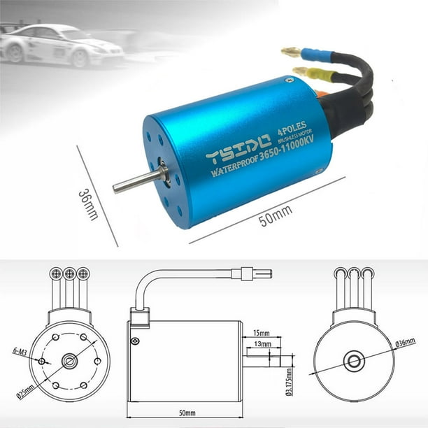 YSIDO 1200W impermeable 3650 Motor sin escobillas para Wltoys 1/10 1/12 piezas de coche RC Sywqhk libre de BPA