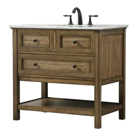 36 inch single bathroom vanity in driftwood