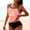 Pink, variant on Women's American Flag Print Tankini Top with Drawstring Hem, Double Strap Two Piece Bathing Suit