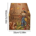 thumbnail image 3 of BUDAO00 Fall Thanksgiving Table Runner, Scarecrow Linen Table Runner with Autumn Harvest Blessings Print, 13 x 47 Inch Rustic Dining Table Decor for Kitchen, Console and Mantel (B), 3 of 9