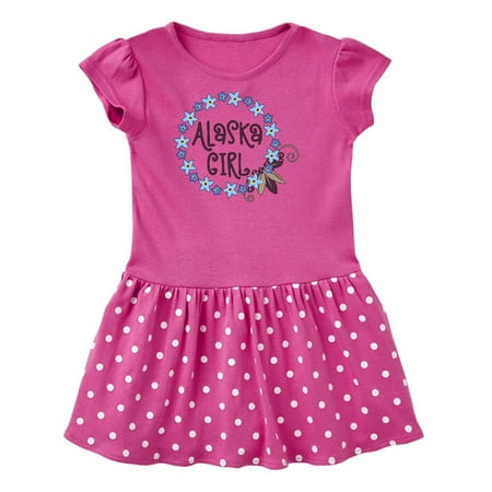 

Inktastic Alaska Girl Forget-Me-Not Flower Gift Toddler Girl Dress