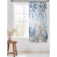 thumbnail image 3 of Sheer Curtains 63 Inch Length, Blue Eucalyptus Coastal Semi Sheer Curtains Light Filtering Window Treatment, Beach Starfish Shell Nautical Ombre Privacy Voile Drapes for Living Room 52x63 Inch, 3 of 7