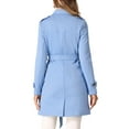 thumbnail image 3 of Abrigo de ante sintético de doble botonadura con solapa de muesca para mujer INSPIRE CHIC en azul cielo S, 3 of 5
