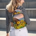 thumbnail image 5 of Disketp Horse Sunflowers print Canvas Backpack Lightweight Travel Daypack Student Rucksack Laptop Backpack-, 5 of 5