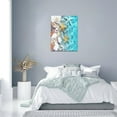 thumbnail image 2 of Nautical Beach Wall Art Ocean Starfish Seashell Pictures Wall Decor Blue Ocean Coastal Canvas Print Painting Framed Modern Home Artwork For Bathroom Living Room Bedroom Office 12"x16", 2 of 6