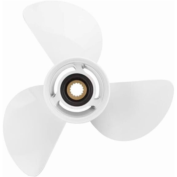 Fudoray 6E5-45941-00-EL 13x19 Aluminum Boat Outboard Propeller for Yamaha Engine 50-130HP - 15 Spline Tooth RH Rotation