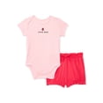 thumbnail image 4 of Wonder Nation Baby Girls Graphic Tee and Shorts Outfit Set, 6-Piece, Sizes 0M-24M, 4 of 7