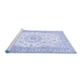thumbnail image 2 of Ahgly Company Machine Washable Indoor Square Medallion Blue Traditional Area Rugs, 5' Square, 2 of 4