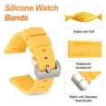 thumbnail image 3 of Uxcell Silicone Watch Bands 22mm Width Waterproof Quick Release Rubber Watch Bands with Silver Buckle for Men Women, Yellow, 3 of 7