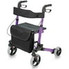 HealthSmart Rollator Adjustable Height / Lightweight / Folding Aluminum 31 to 36 Inch Handle Height 501-5012-4100