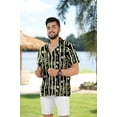 thumbnail image 2 of HAPPY BAY Men's Hawaiian Shirts Short Sleeve Button Down Shirt Mens Casual Shirts Vacation Tropical Beach Summer Party Shirts for Men Funny M Black, Leaves, 2 of 5
