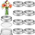 thumbnail image 1 of GHSDFBB Mason Flower Jar Frog Lid Metal Flower Frog Lid Insert Mason Grid Flower Organizer Frog Lid Insert for Regular Mouth Mason Canning Jars (8 Sets), 1 of 7