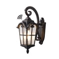 thumbnail image 4 of DEWENWILS Dusk to Dawn Outdoor Wall Light Fixtures Wall Mount, Black Roman 17.7" , Anti-Rust & Waterproof, Water Ripple Glass, Porch Light for House, Garage, ETL Listed A19 bulbs, 4 of 8