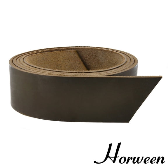 Horween Chromexcel Leather Strap, Dark Olive, 55" to 60" Long, Multiple Weights