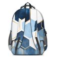 thumbnail image 3 of Blue and Gold Marble Pattern Backpack for School, Cute School Bag with Adjustable Shoulder Straps and Padded Back, 16.9"x12.6"x5.9", 3 of 5