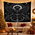 thumbnail image 3 of Crowned Raven with Celestial Moons, Mystical Gothic Wall Art, for Dark Art Lovers, Occult Decor, Halloween Gift, Tapestry Wall Hanging for Bedroom, Living Room and Dorm, 3 of 7