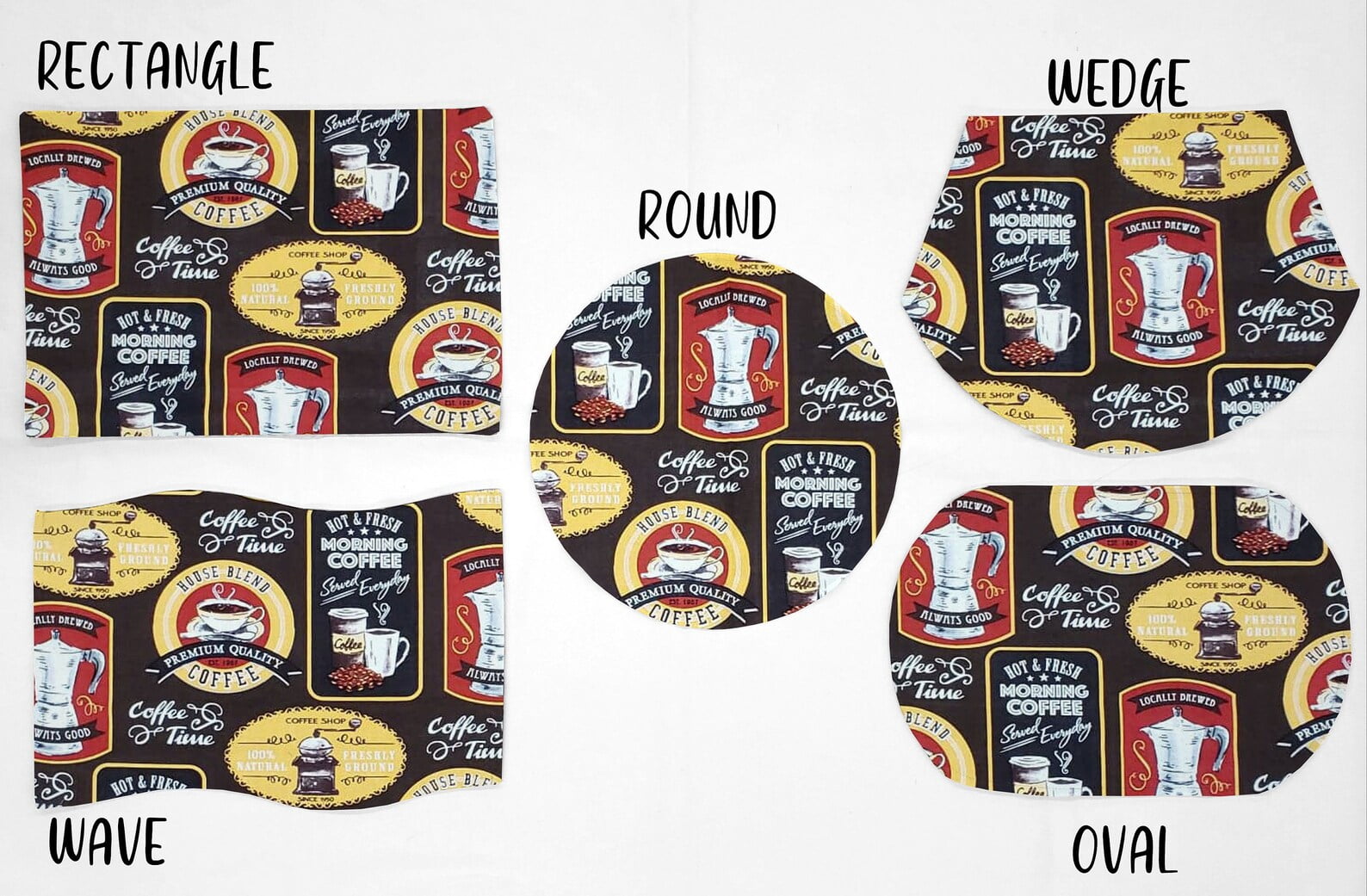 Morning Coffee Placemats by Penny's Needful Things (Oval - Set of 2)
