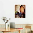 thumbnail image 2 of JEUXUS Canvas Print Wall Art Red Wine with Barrels Painting for Wall Decor Grape Pictures Stretched and Framed Vintage Kitchen Decorations, 2 of 4