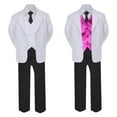 thumbnail image 2 of 5-7pc Formal Black White Suit Set Hot Pink Bow Long Tie Vest Boy Baby Sm-20 Teen, 2 of 3