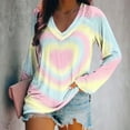 thumbnail image 5 of Valentines Shirts for Women Tie Dye Heart T Shirt Casual Loose Valentine's Tee Shirt Long Sleeve V Neck Tops, 5 of 5