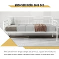 thumbnail image 6 of alazyhome Metal Twin Daybed Frame, Sofa Bed for Living Guest Room, White, 6 of 7