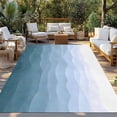 thumbnail image 2 of Blue Coastal Wave Outdoor Rug for Patio/Deck/Porch, Non-Slip Large Area Rug 6 x 9 Ft, Summer Ocean Nautical Beach Ombre Indoor Outdoor Rugs Washable Area Rugs, Reversible Camping Rug Carpet Runner, 2 of 8