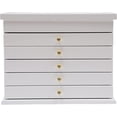 thumbnail image 3 of MONIPA 6 Layers 5 Drawers Wooden Jewelry Box Large Jewelry Organizer Wooden Storage Box Case for Rings, Necklaces, Earrings, Bracelets Christmas Gift (White), 3 of 14