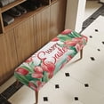 thumbnail image 3 of Psesaysky Easter Rectangle Bench Seat Protector Cover with Tulip Pattern, Elastic Anti Dust Polyester Spandex Fabric for Dining Room, 3 of 9