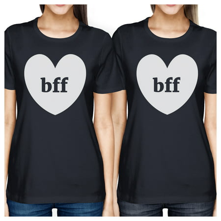 365 Printing Bff Hearts Funny BFF Matching Tees Navy Cute Best Friend Gift